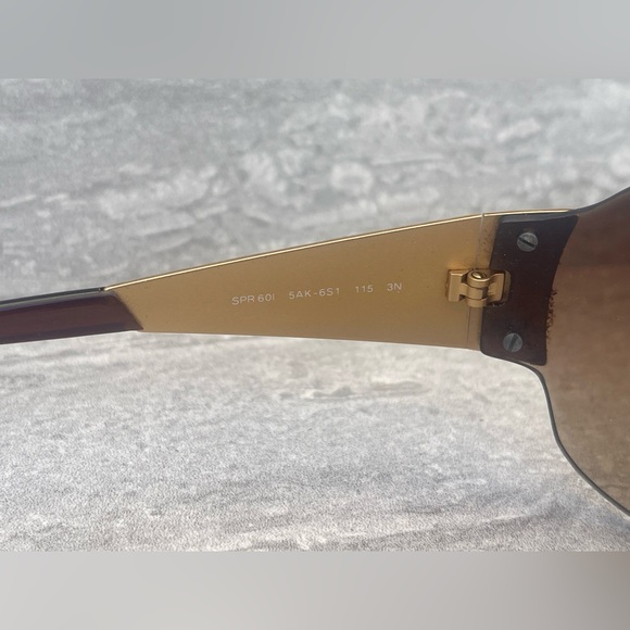 Prada Gold SPR 601 Shield Women Sunglasses - Picture 4 of 8